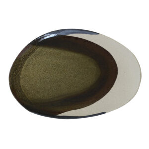 Sculpted Black Large Oval Serving Platter