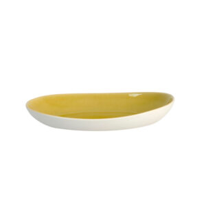 Decorative Broom Yellow Oval Serving Platter