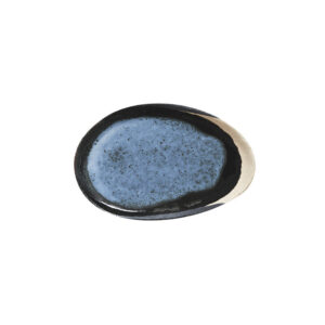 Sculpted Black Small Oval Serving Platter