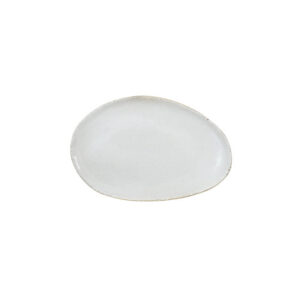 White Reactive Glaze Small Oval Serving Platter